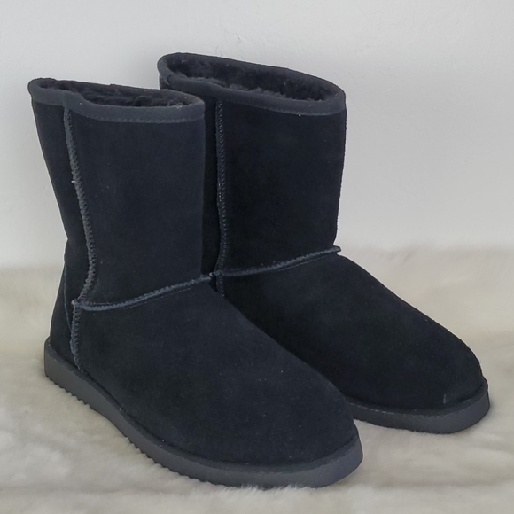 Dream Pairs boots black winter snow suede sheepskin women size 12 New - Picture 2 of 9